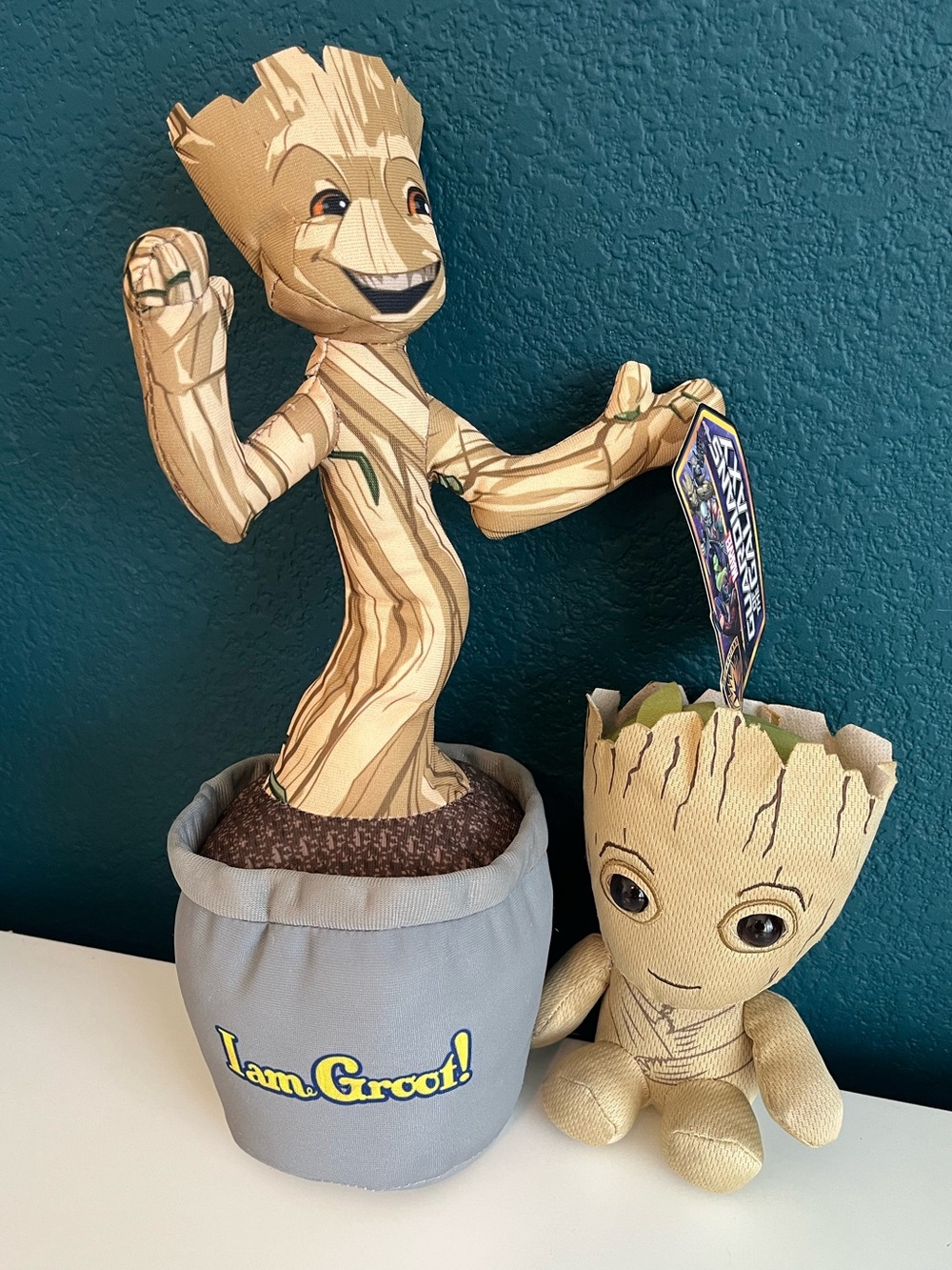 Marvel Guardians of the Galaxy Groot In Pot Plush 14 Inch and TY Groot